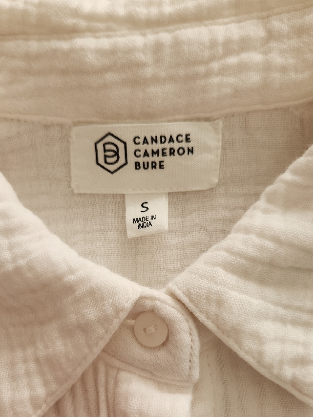 Candace Cameron Bure White Textured Button-Down Top - Picture 2 of 4